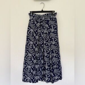 Floral Wrap Cropped Pants